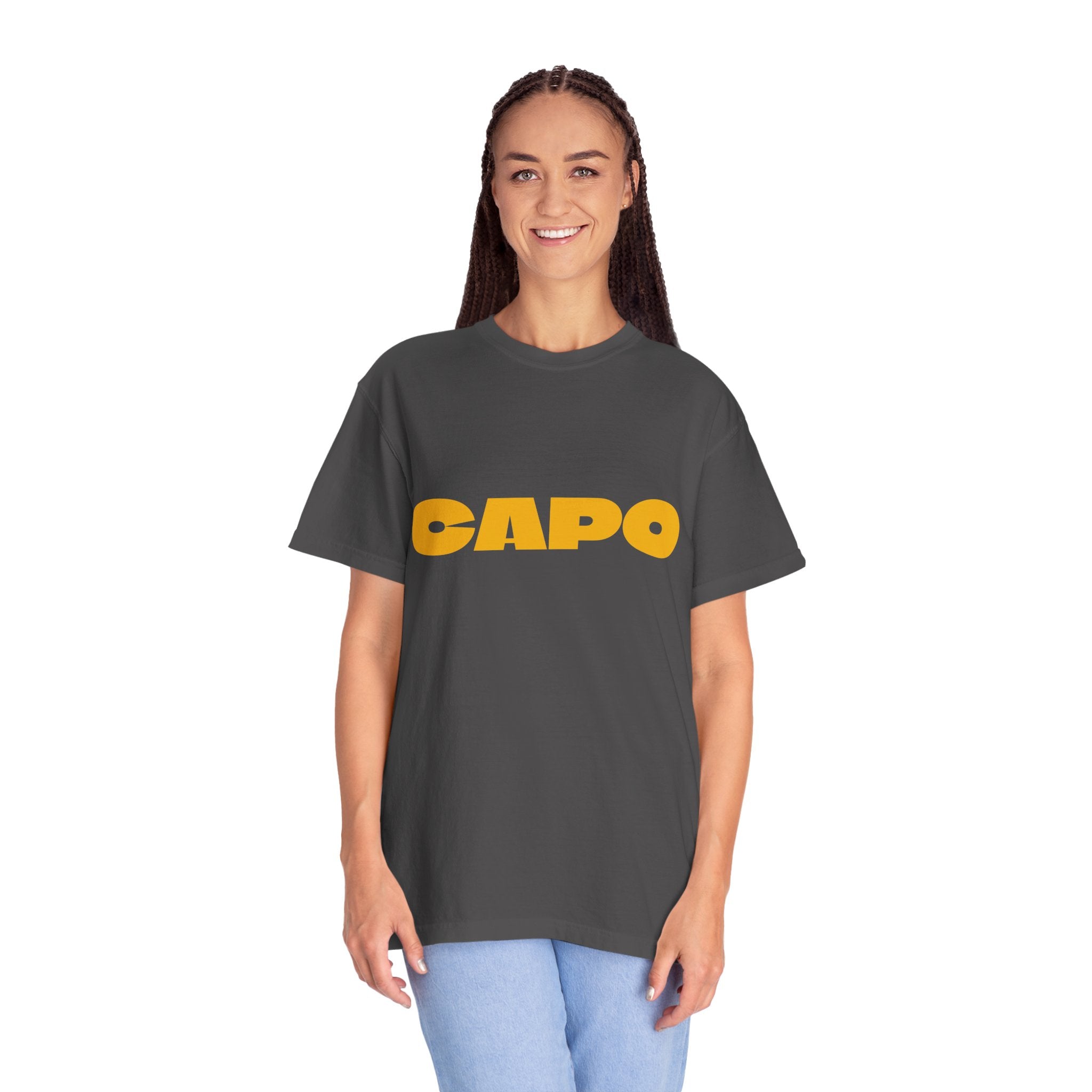 Unisex Garment-Dyed T-shirt with CAPO Design | Casual Wear, Gift for Musicians, Hipster Style, Fun Concert Outfits, Trendy Streetwear