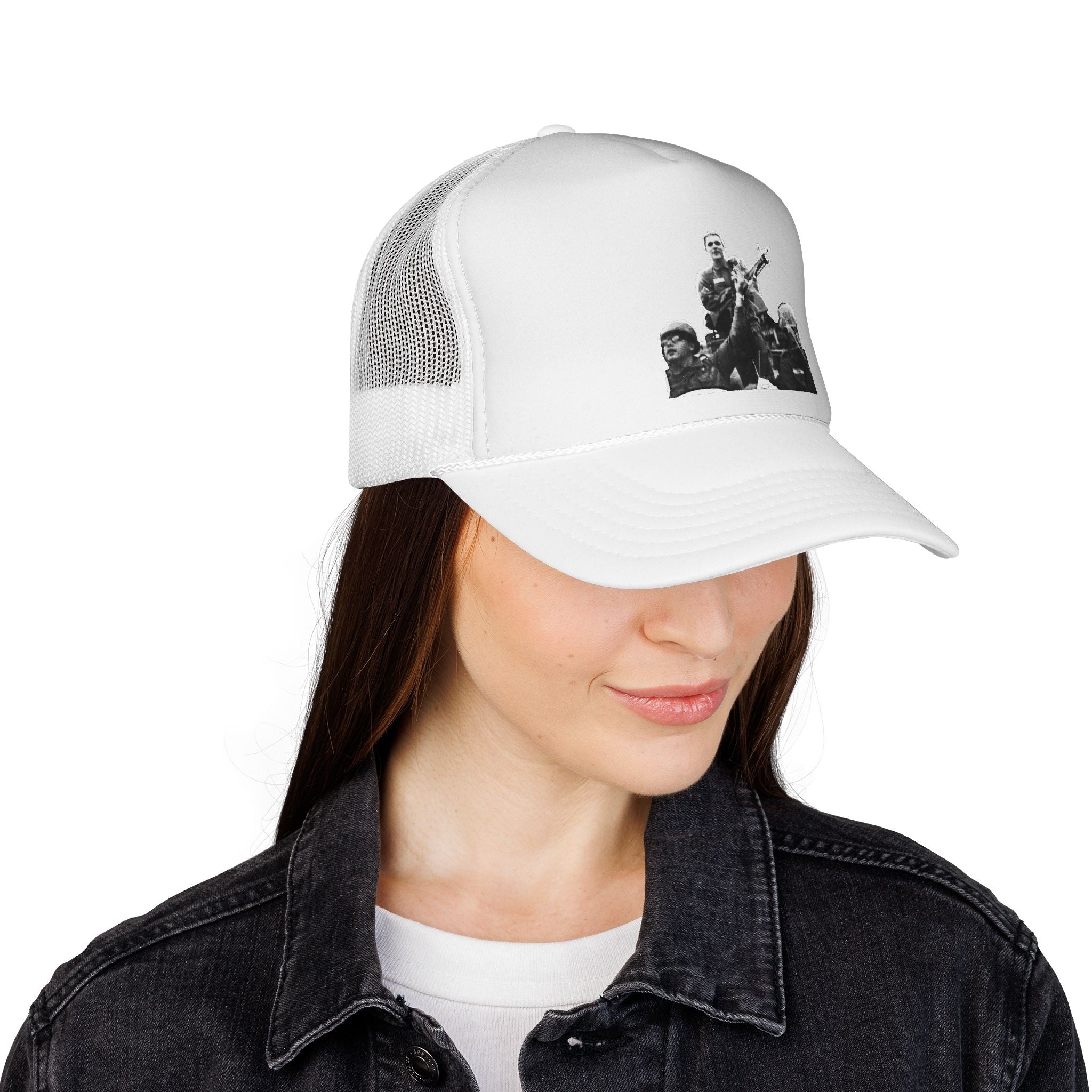VIETNAM DOM Trucker Cap — Vintage Rock Band Photo Design